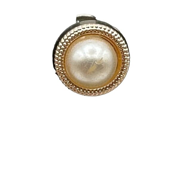 Faux Pearl Gold Tone Enamel Pin Brooch Accessory Handbag Purse Suit Collar - Picture 2 of 7